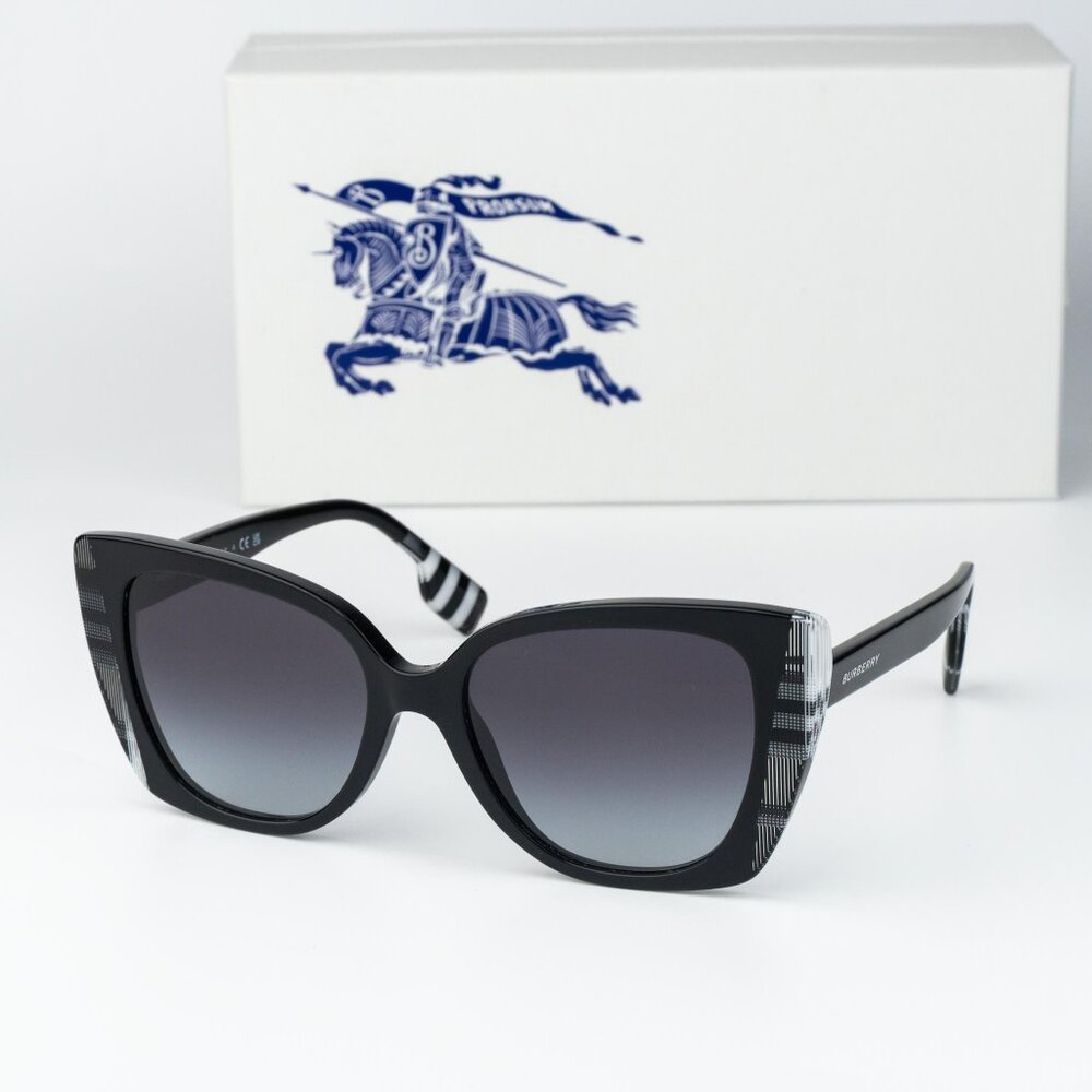 Burberry MARYL Women Sunglasses Black Grey Gradient Cat Eye BE4393 40518G